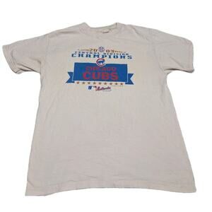 Lee Sport Men's 2003 Central Division Champions Chicago Cubs Tee Shirt White M